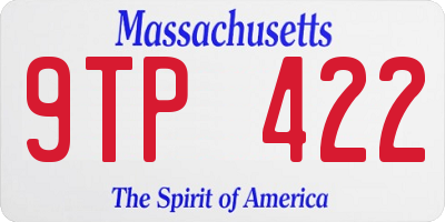 MA license plate 9TP422