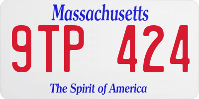 MA license plate 9TP424