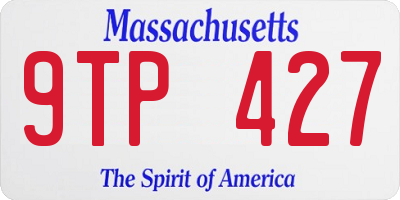 MA license plate 9TP427