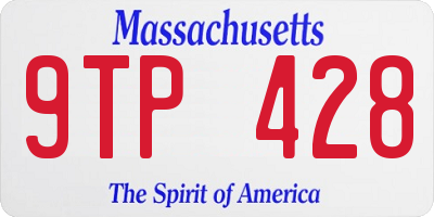 MA license plate 9TP428