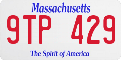 MA license plate 9TP429