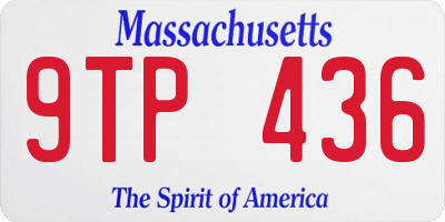 MA license plate 9TP436