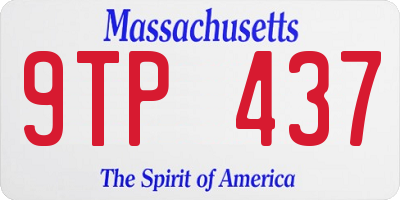 MA license plate 9TP437