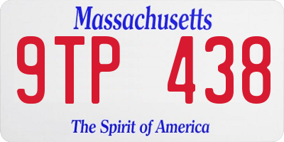 MA license plate 9TP438