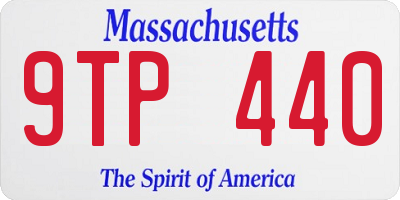 MA license plate 9TP440