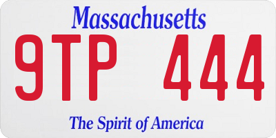 MA license plate 9TP444