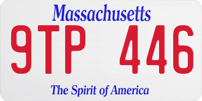 MA license plate 9TP446