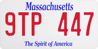 MA license plate 9TP447