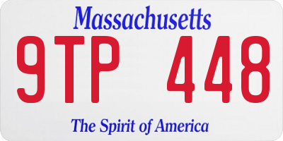 MA license plate 9TP448