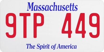 MA license plate 9TP449