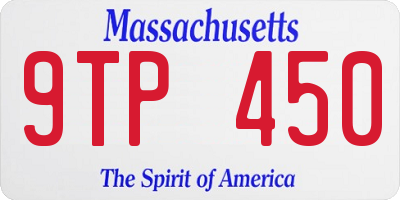 MA license plate 9TP450