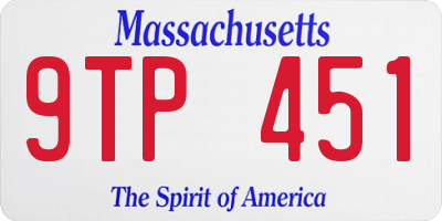 MA license plate 9TP451