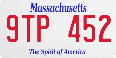 MA license plate 9TP452