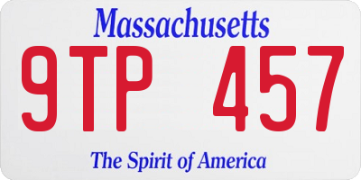 MA license plate 9TP457