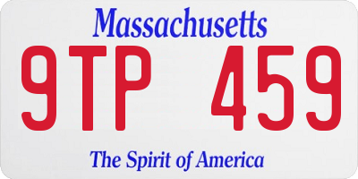 MA license plate 9TP459
