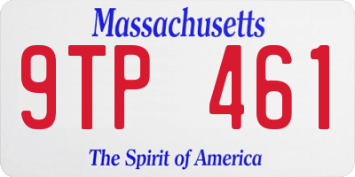 MA license plate 9TP461