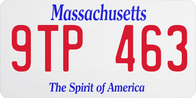 MA license plate 9TP463