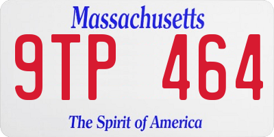 MA license plate 9TP464