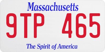 MA license plate 9TP465