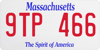 MA license plate 9TP466