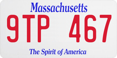 MA license plate 9TP467