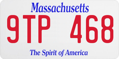 MA license plate 9TP468