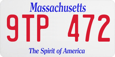 MA license plate 9TP472