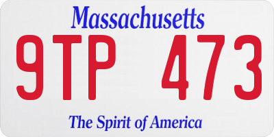 MA license plate 9TP473