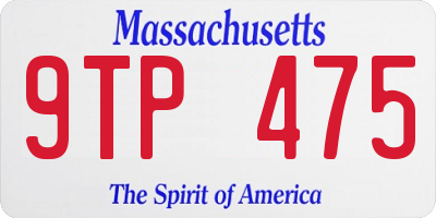 MA license plate 9TP475