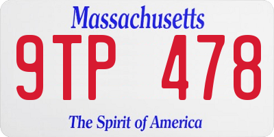 MA license plate 9TP478