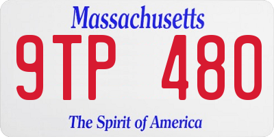 MA license plate 9TP480