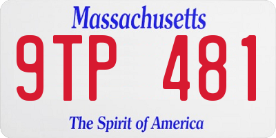 MA license plate 9TP481