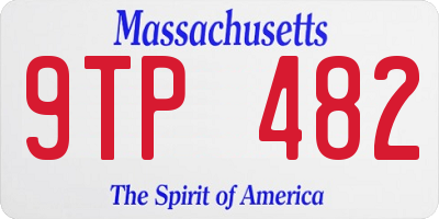 MA license plate 9TP482
