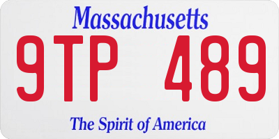MA license plate 9TP489