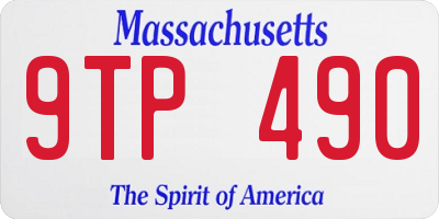 MA license plate 9TP490
