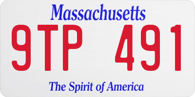 MA license plate 9TP491