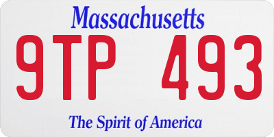 MA license plate 9TP493