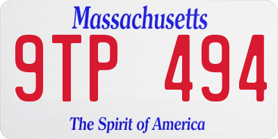 MA license plate 9TP494