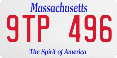 MA license plate 9TP496