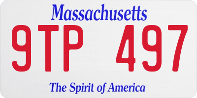 MA license plate 9TP497