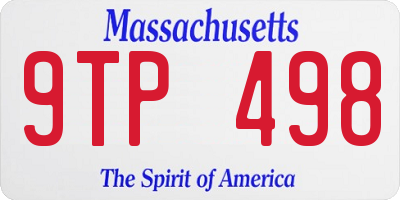 MA license plate 9TP498