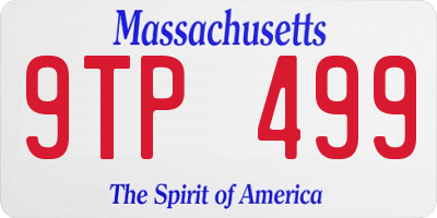 MA license plate 9TP499