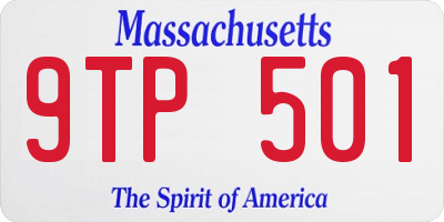 MA license plate 9TP501