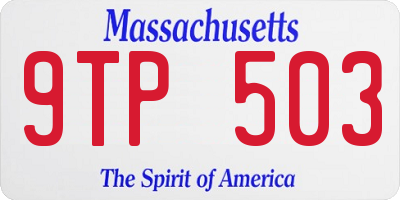 MA license plate 9TP503
