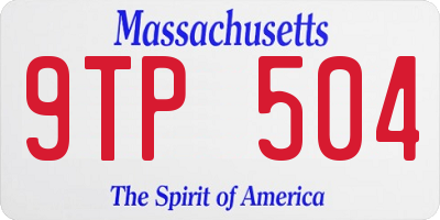 MA license plate 9TP504