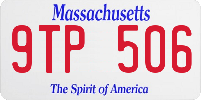 MA license plate 9TP506