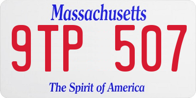 MA license plate 9TP507
