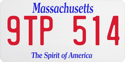 MA license plate 9TP514