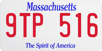 MA license plate 9TP516