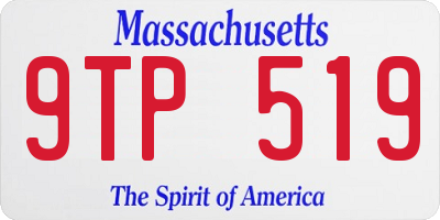 MA license plate 9TP519